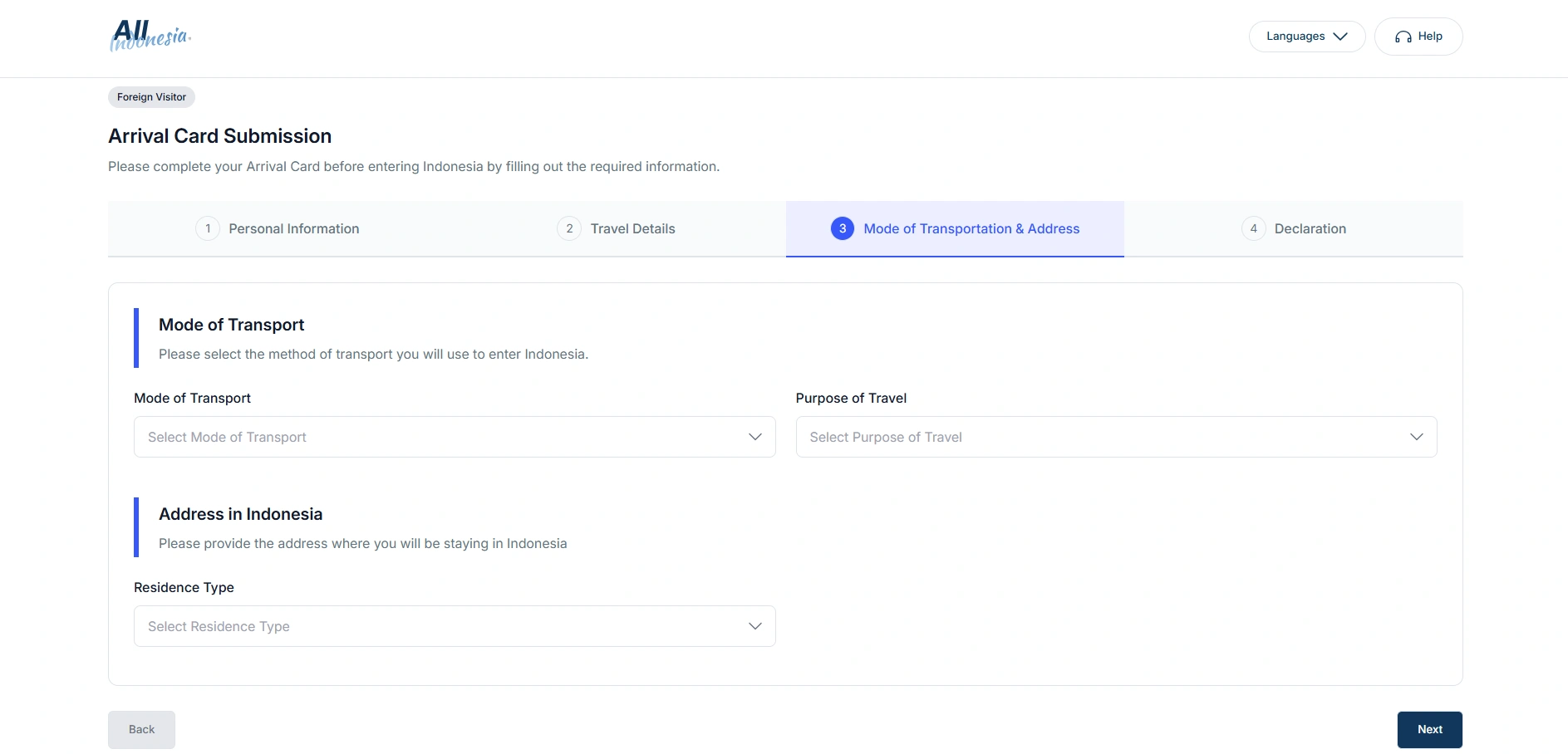 All Indonesia Arrival Card