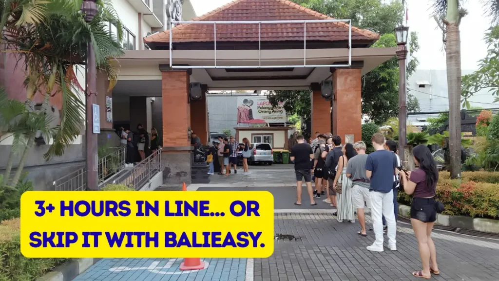 queue at Bali immigration